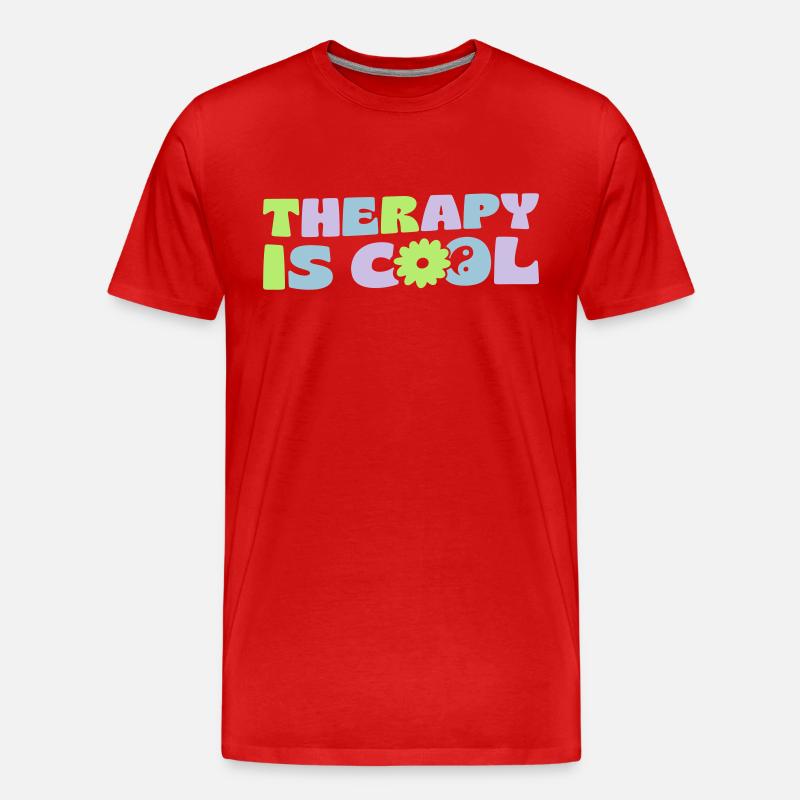 Therapy Is Cool - Männer Premium Bio T-Shirt - Rot