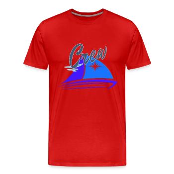 Crew auf Segelboot Segler Boot Skipper Besatzung - Männer Premium Bio T-Shirt - Rot - Vorne - Damien (186cm)