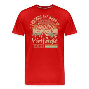 Les Légendes Sont Nées En Janvier 1968 - 1968 - T-shirt bio Premium Homme - rouge - Devant - Damien (186cm)