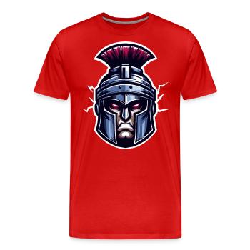 Tête de soldat romain - T-shirt bio Premium Homme - rouge - Devant - Damien (186cm)