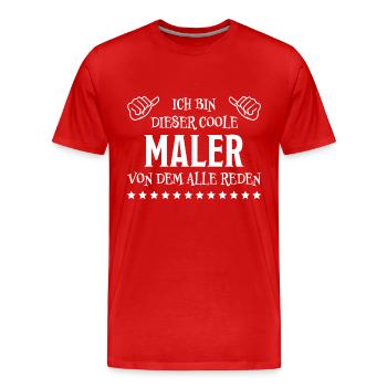 Maler Witz Spruch Meister Lackierer Maler Geschenk - Männer Premium Bio T-Shirt - Rot - Vorne - Damien (186cm)
