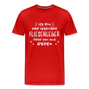 Fliesenleger Lustig Spruch Job Bodenleger Geschenk - Männer Premium Bio T-Shirt - Rot - Vorne - Damien (186cm)