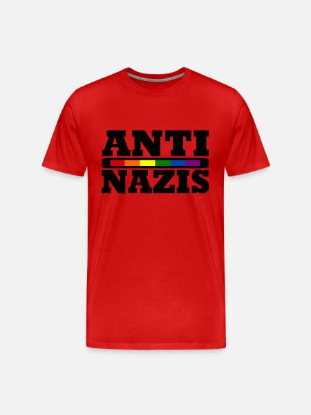 ANTI NAZIS - Männer Premium Bio T-Shirt - Rot