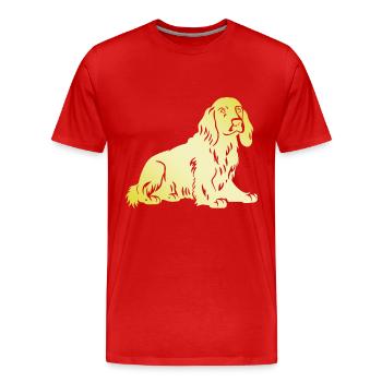 Cocker Spaniel Dog Silhouette - Men's Premium Organic T-Shirt - red - Front - Damien (186cm)