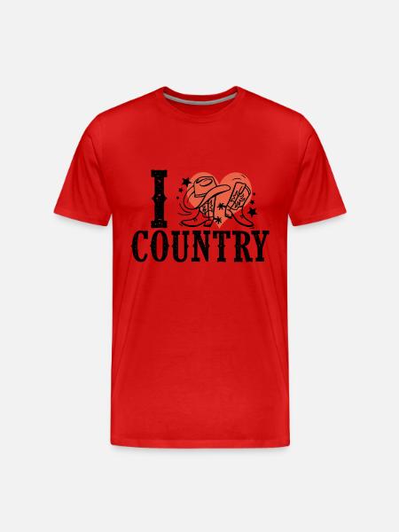 I like country music - Men's Premium Organic T-Shirt - red