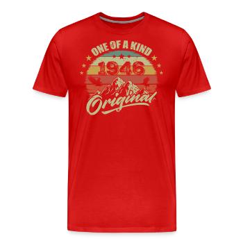 1946 Anniversaire vintage 1946 rétro né en 1946 - T-shirt bio Premium Homme - rouge - Devant - Damien (186cm)