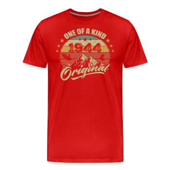 1944 Anniversaire vintage 1944 rétro né en 1944 - T-shirt bio Premium Homme - rouge - Devant - Damien (186cm)