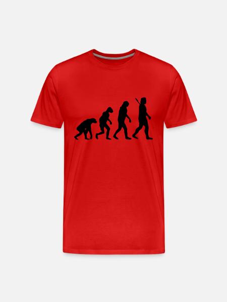 Evolution - Männer Premium Bio T-Shirt - Rot