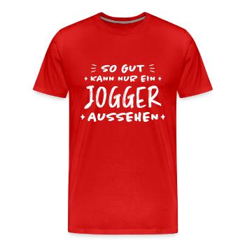 Jogger Laufen Lustiger Spruch Joggen Geschenk - Männer Premium Bio T-Shirt - Rot - Vorne - Damien (186cm)