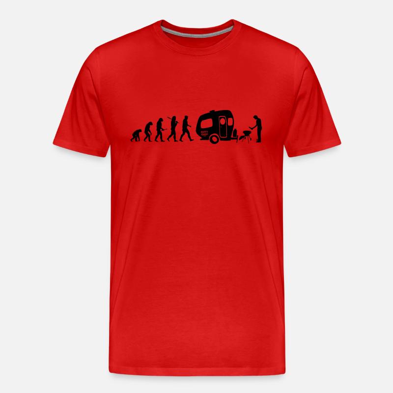 happy_evolution_camper - Männer Premium Bio T-Shirt - Rot
