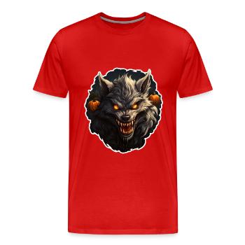 Werewolf Halloween - Men's Premium Organic T-Shirt - red - Front - Damien (186cm)