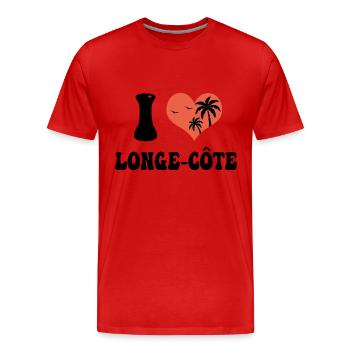 j aime le longe côte - T-shirt bio Premium Homme - rouge - Devant - Damien (186cm)