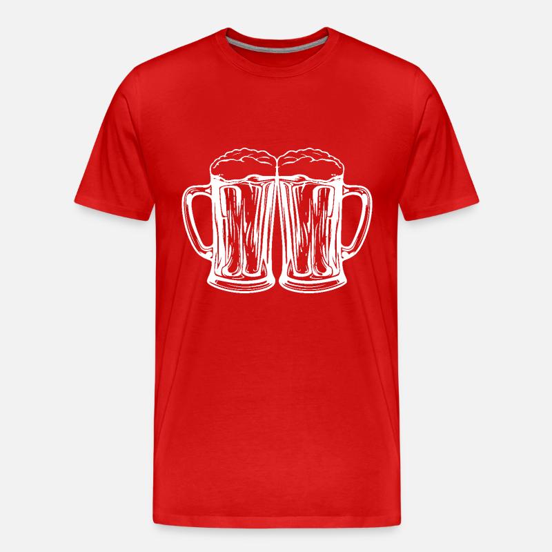 Bier Prost Symbol - Männer Premium Bio T-Shirt - Rot