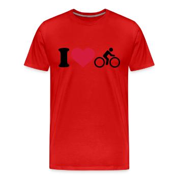 I love Cycling - T-shirt bio Premium Homme - rouge - Devant - Damien (186cm)