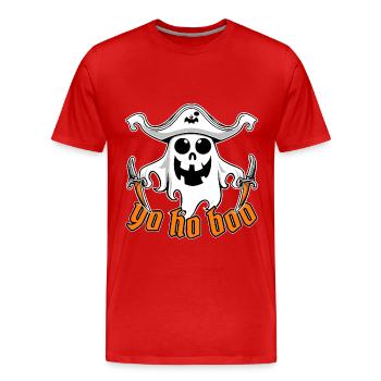 Drôle Halloween Pirate Ghost T-Shirt Sweat-shirt - T-shirt bio Premium Homme - rouge - Devant - Damien (186cm)