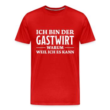Gastwirt Spruch Kneipe Wirt Fun Gastwirt Geschenk - Männer Premium Bio T-Shirt - Rot - Vorne - Damien (186cm)