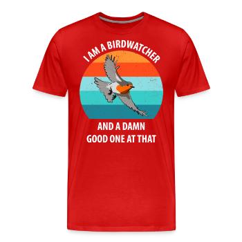 Vogelbeobachtung Vögel Beobachten Birding Vogel - Männer Premium Bio T-Shirt - Rot - Vorne - Damien (186cm)