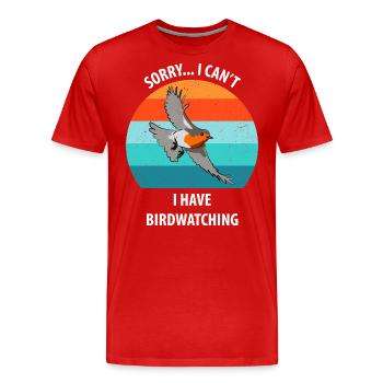 Vogelbeobachtung Vögel Beobachten Birding Vogel - Männer Premium Bio T-Shirt - Rot - Vorne - Damien (186cm)