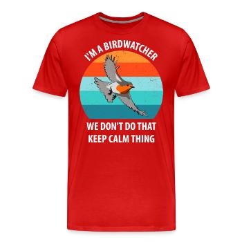 Vogelbeobachtung Vögel Beobachten Birding Vogel - Männer Premium Bio T-Shirt - Rot - Vorne - Damien (186cm)