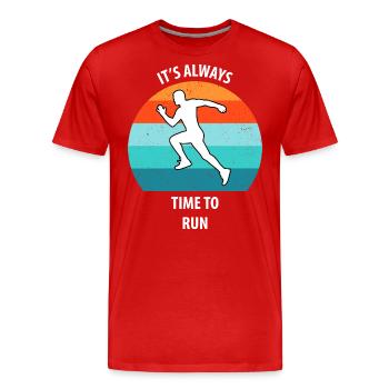 Floorball, Floorball, Hockey sur gazon, Hockey en salle - T-shirt bio Premium Homme - rouge - Devant - Damien (186cm)