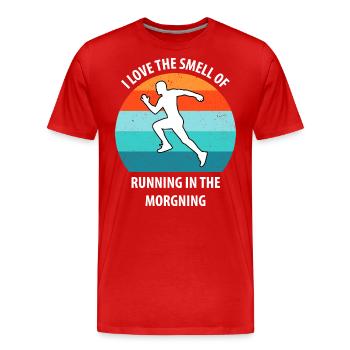 Floorball, Floorball, Hockey sur gazon, Hockey en salle - T-shirt bio Premium Homme - rouge - Devant - Damien (186cm)