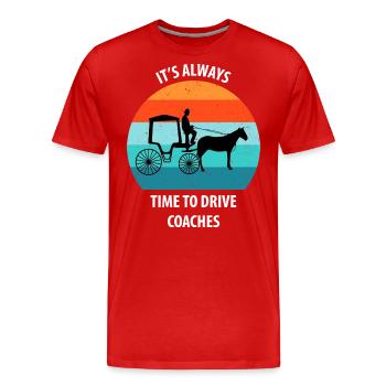 Calèche de cocher Calèche tirée par des chevaux Calèche - T-shirt bio Premium Homme - rouge - Devant - Damien (186cm)