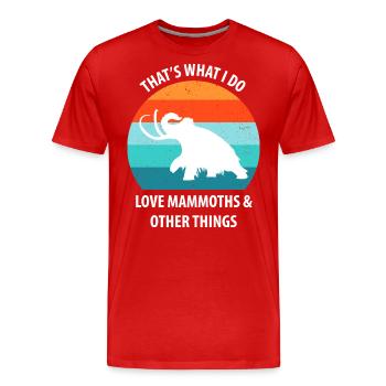 Drôle de mammouth de l’âge de pierre de l’âge de glace Design préhistorique - T-shirt bio Premium Homme - rouge - Devant - Damien (186cm)