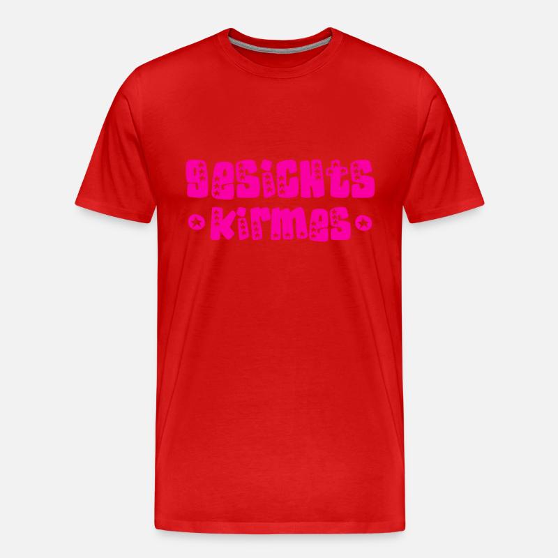 Gesichts Kirmes - Männer Premium Bio T-Shirt - Rot