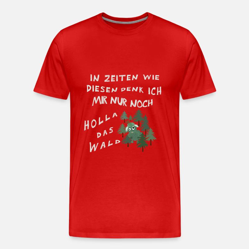 Holla, das Waldschaf! - Männer Premium Bio T-Shirt - Rot