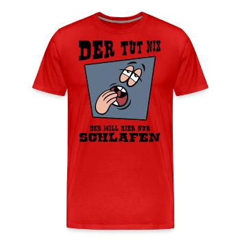 schlafmangel "der tut nix" napping schlafshirt - Männer Premium Bio T-Shirt - Rot - Vorne - Damien (186cm)