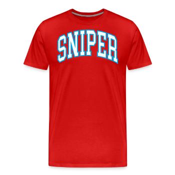 Sniper - T-shirt bio Premium Homme - rouge - Devant - Damien (186cm)