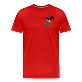 Carte du drapeau de la Jordanie - T-shirt bio Premium Homme - rouge - Devant - Damien (186cm)