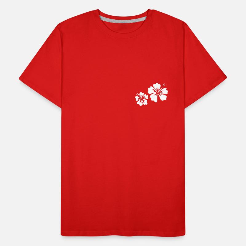 White hibiscus Men's Premium Organic T-Shirt