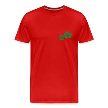 Grüner Hibiskus - Männer Premium Bio T-Shirt - Rot - Vorne - Damien (186cm)