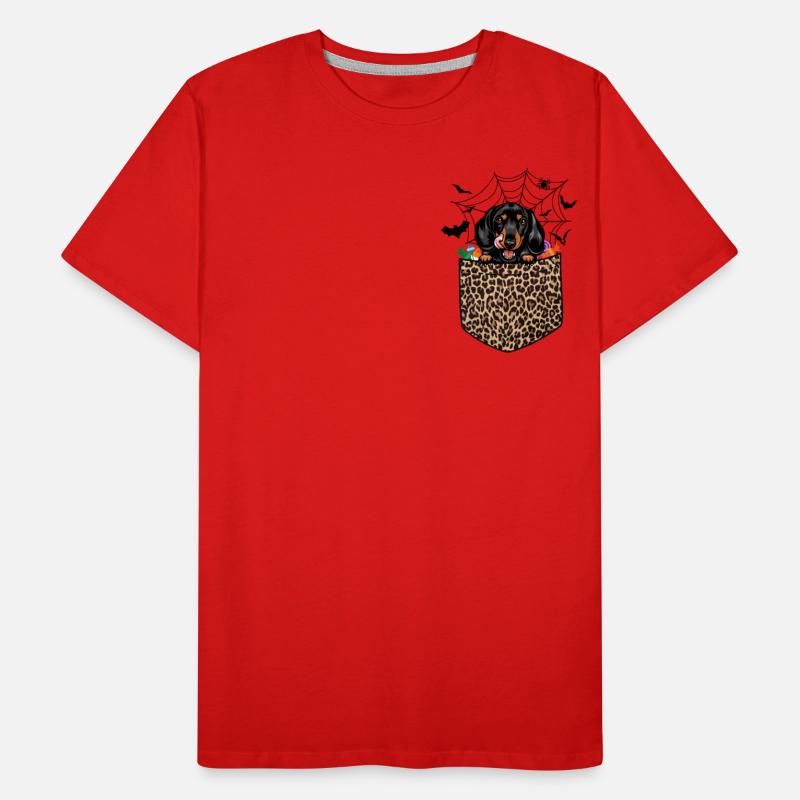 Mignon teckel chien léopard teckel Halloween T-shirt bio Premium Homme