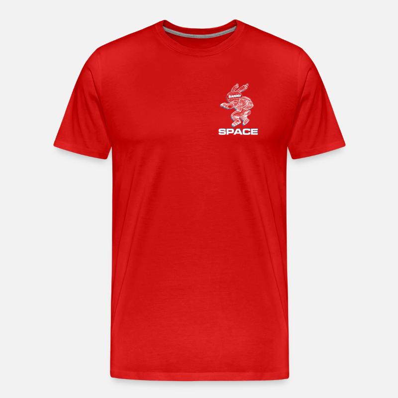 Abstrakter Space Bunny mit 3D-Effekt - Männer Premium Bio T-Shirt - Rot