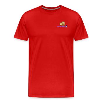 Bitcoin to the moon - Men's Premium Organic T-Shirt - red - Front - Damien (186cm)