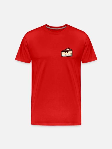 Mocha cake piece, delicious! - Men's Premium Organic T-Shirt - red