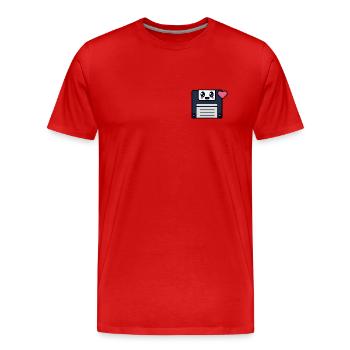 Cute Floppy Disk, kawaii! - Men's Premium Organic T-Shirt - red - Front - Damien (186cm)