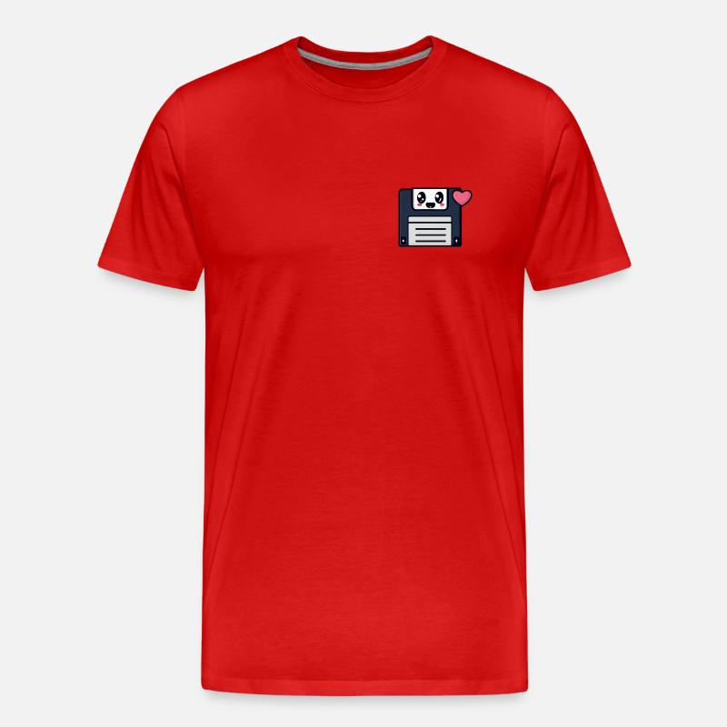 Niedliche Diskette, kawaii! - Männer Premium Bio T-Shirt - Rot