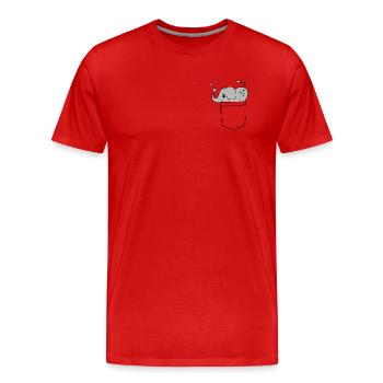 Breast pocket shirt elephant heart blue cute motif - Men's Premium Organic T-Shirt - red - Front - Damien (186cm)