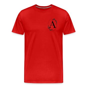 Lettre A - T-shirt bio Premium Homme - rouge - Devant - Damien (186cm)