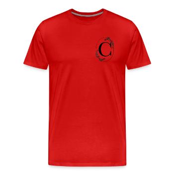 Buchstabe C - Männer Premium Bio T-Shirt - Rot - Vorne - Damien (186cm)