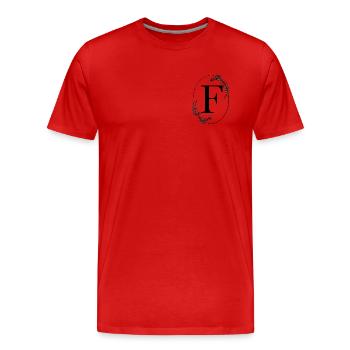 Buchstabe F - Männer Premium Bio T-Shirt - Rot - Vorne - Damien (186cm)