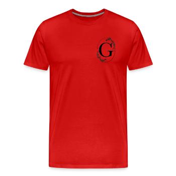 Lettre G - T-shirt bio Premium Homme - rouge - Devant - Damien (186cm)