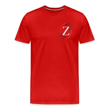 Lettre Z - T-shirt bio Premium Homme - rouge - Devant - Damien (186cm)