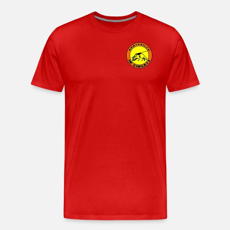 Mantrailer im Einsatz Altdeutscher Schäferhund - Männer Premium Bio T-Shirt - Rot