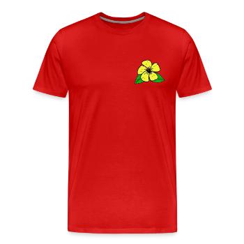 Fleur tropicale - T-shirt bio Premium Homme - rouge - Devant - Damien (186cm)