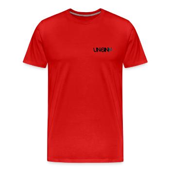 UN-SINN - Männer Premium Bio T-Shirt - Rot - Vorne - Damien (186cm)