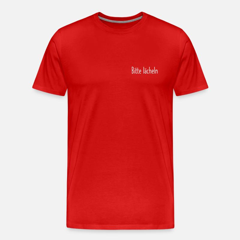 Bitte lächeln - Männer Premium Bio T-Shirt - Rot